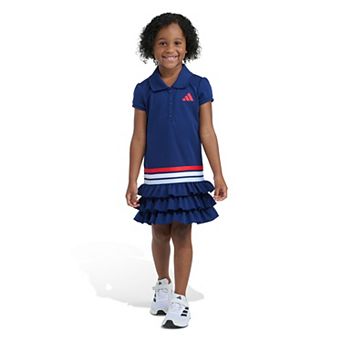 Girls 4-6x adidas Short Sleeve Ruffle Polo Dress