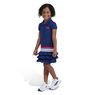 Girls 4-6x adidas Short Sleeve Ruffle Polo Dress