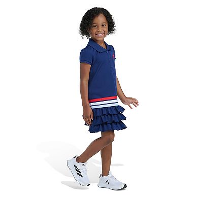 Girls 4-6x adidas Short Sleeve Ruffle Polo Dress
