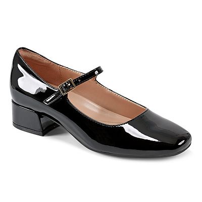 easy spirit ladies dress shoes Women's Caldise Leather Low Heel Dress Shoes - Black Leather