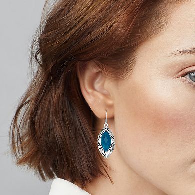 Napier Silver Tone Oval Drop Leverback Earrings