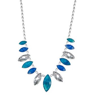 Napier Silver Tone Westside Floral Collar Necklace