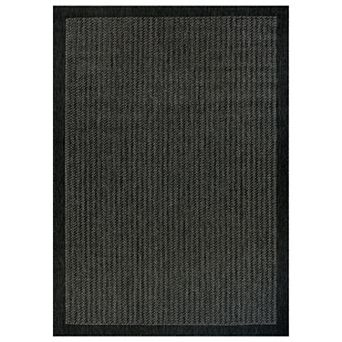 World Rug Gallery Contemporary Bordered Weather Resistant Reversible Rug