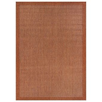 World Rug Gallery Contemporary Bordered Weather Resistant Reversible Rug