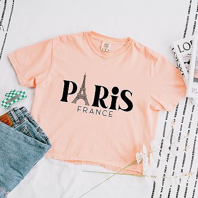 Simply Sage Market Paris France Eiffel Tower Boxy Crop Top