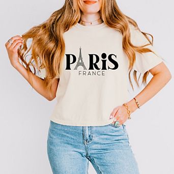 Simply Sage Market Paris France Eiffel Tower Boxy Crop Top