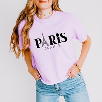 Simply Sage Market Paris France Eiffel Tower Boxy Crop Top