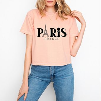 Simply Sage Market Paris France Eiffel Tower Boxy Crop Top
