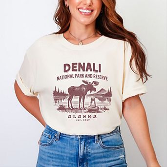 Simply Sage Market Denali National Park and Reserve Alaska EST. 1917 Garment Dyed Tee