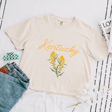 Simply Sage Market Kentucky Flower Colorful Boxy Crop Top