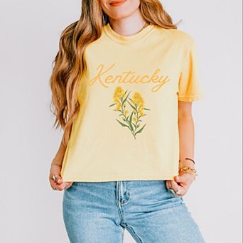 Simply Sage Market Kentucky Flower Colorful Boxy Crop Top