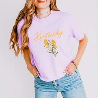 Simply Sage Market Kentucky Flower Colorful Boxy Crop Top