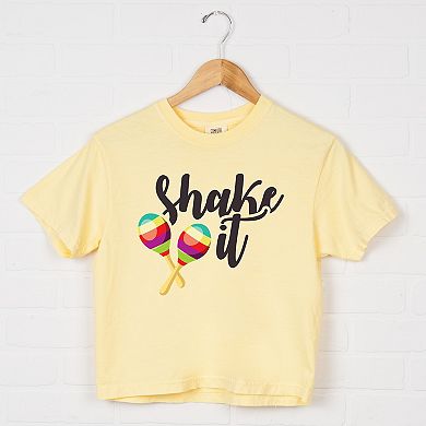 Shake It Maracas - Women's Boxy Crop Top Graphic T-Shirt