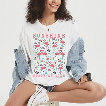 Simply Sage Market Sunshine State Of Mind Flamingo Fruit Garment Dyed Tee