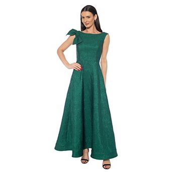 Women's Marina Jacquard Bow Strapless Brocade Dress