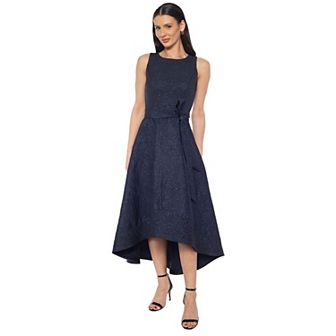 Women's Marina Jacquard High Low Brocade Dress