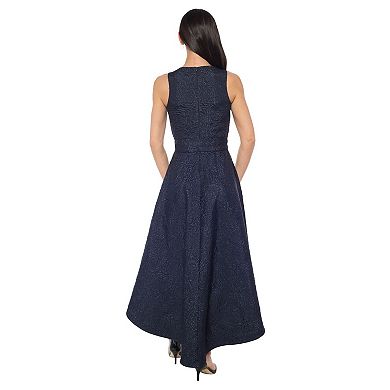 Women's Marina Jacquard High Low Brocade Dress