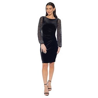 Women's Marina Beaded Sleeve Pleated Side Dress