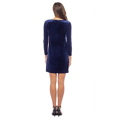 Women's Marina Velvet Dress with Brooch