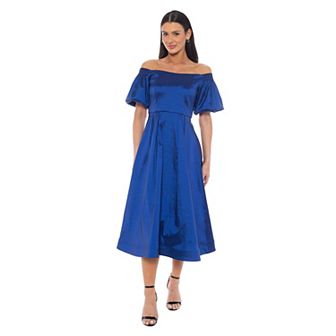 Women's Marina Off Shoulder Puff Sleeve Midi Dress