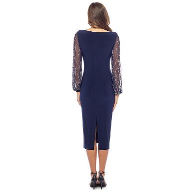 Women's Marina Knot Front Dress with Beaded Sleeves