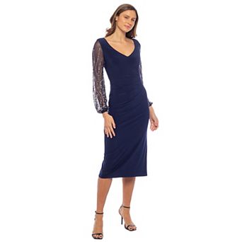 Women's Marina Knot Front Dress with Beaded Sleeves