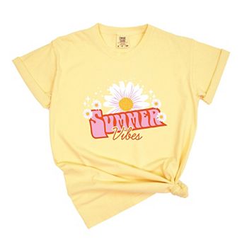 Summer Vibes Daisy - Women's Garment Dyed Graphic T-Shirt