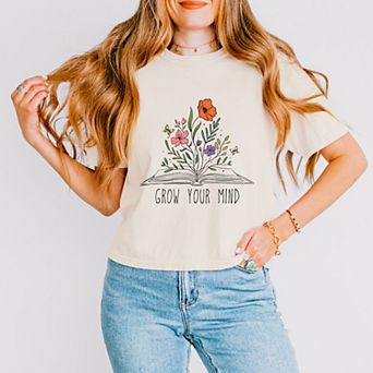 Simply Sage Market Grow Your Mind Floral Boxy Crop Top