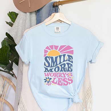 Simply Sage Market Smile More Worry Less Sunshine Garment Dyed Tee