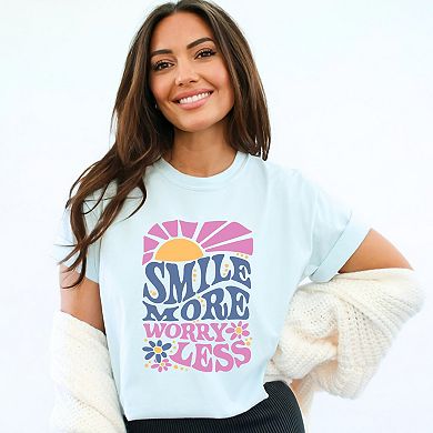 Simply Sage Market Smile More Worry Less Sunshine Garment Dyed Tee