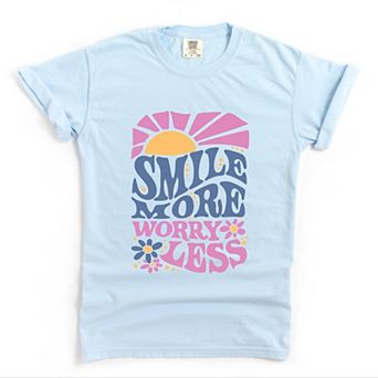 Simply Sage Market Smile More Worry Less Sunshine Garment Dyed Tee