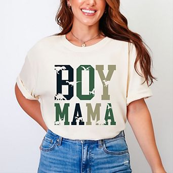 Simply Sage Market Boy Mom Dinosaur Camo Garment Dyed Tee