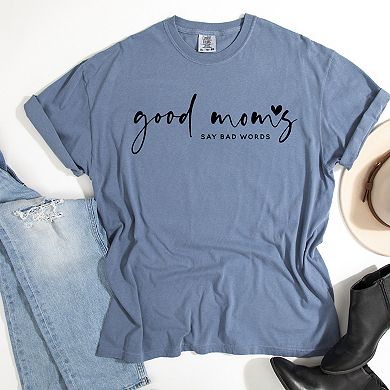 Simply Sage Market Good Mom's Say Bad Words Heart Garment Dyed Tee