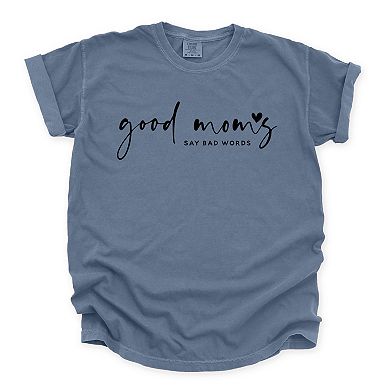 Simply Sage Market Good Mom's Say Bad Words Heart Garment Dyed Tee
