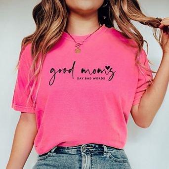Simply Sage Market Good Mom's Say Bad Words Heart Garment Dyed Tee