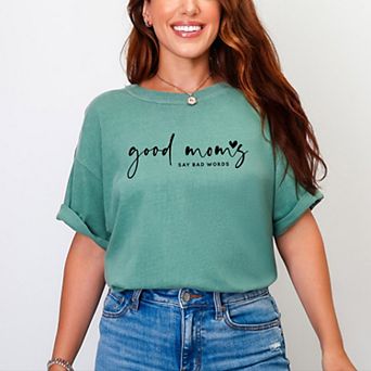 Simply Sage Market Good Mom's Say Bad Words Heart Garment Dyed Tee