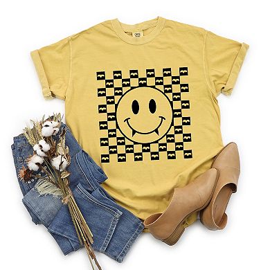 Simply Sage Market Halloween Bat Smiley Face Garment Dyed Tee