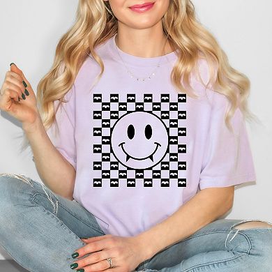 Simply Sage Market Halloween Bat Smiley Face Garment Dyed Tee