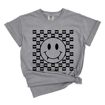 Simply Sage Market Halloween Bat Smiley Face Garment Dyed Tee