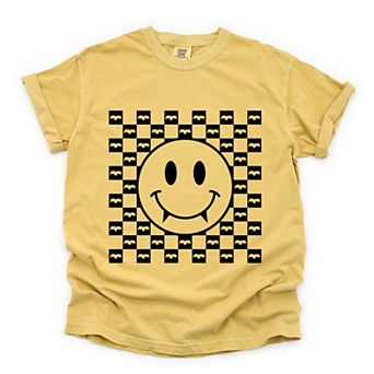 Simply Sage Market Halloween Bat Smiley Face Garment Dyed Tee