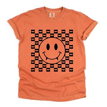 Simply Sage Market Halloween Bat Smiley Face Garment Dyed Tee