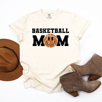 Simply Sage Market Basketball Mom Smiley Face Garment Dyed Tee