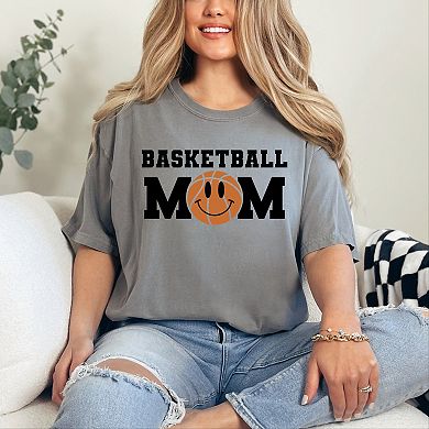Simply Sage Market Basketball Mom Smiley Face Garment Dyed Tee
