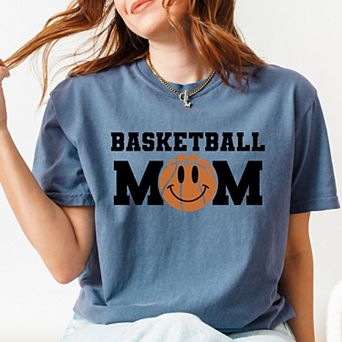 Simply Sage Market Basketball Mom Smiley Face Garment Dyed Tee