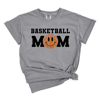 Simply Sage Market Basketball Mom Smiley Face Garment Dyed Tee