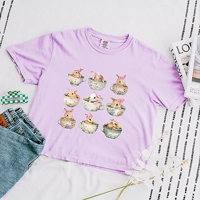 Simply Sage Market Teacup Bunnies Coquette Boxy Crop Top