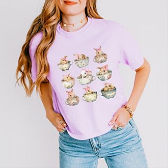 Simply Sage Market Teacup Bunnies Coquette Boxy Crop Top