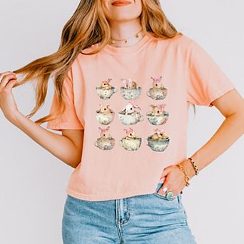 Simply Sage Market Teacup Bunnies Coquette Boxy Crop Top