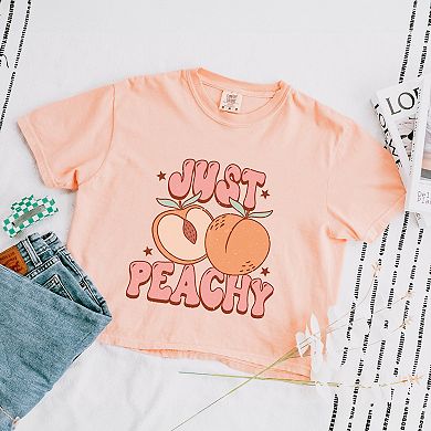Simply Sage Market Just Peachy Colorful Peach Boxy Crop Top