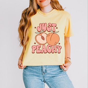 Simply Sage Market Just Peachy Colorful Peach Boxy Crop Top